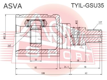 Asva TYIL-GSU35 Шрус внутренний | перед лев | - 2