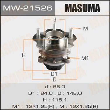 Masuma MW-21526 Ступичный узел masuma rear qashqai, x-trail/ T31 (with abs) | зад лев | - 1