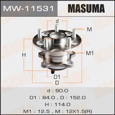 Masuma MW-11531 Ступичный узел masuma rear venza / agv10l, ggv10l LH (with abs) | зад | - 1