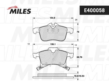 Miles E400058 Колодки тормозные opel astra g/h/zafira a передние - 2