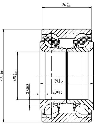 SAT ST4021041B00 Подшипник FR ступицы nissan march/micra/cube 90-02 - 1