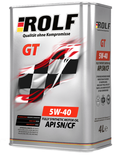 ROLF 322229 GT синт. 5w40 4л sn/cf (4шт/уп) железо - 1