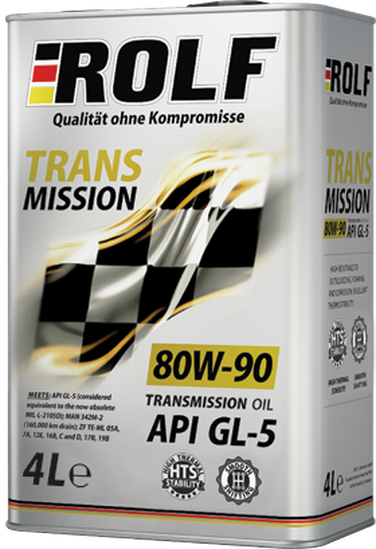 ROLF 322243 Transmission 80w90 gl-5 4л (4шт/уп) - 1