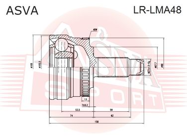 Asva LR-LMA48 Шрус внешний | перед прав/лев | - 2