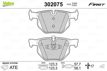 Valeo 302075 Колодки тормозные | зад | - 2