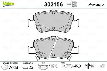 Valeo 302156 Колодки тормозные | зад | - 2