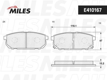 Miles E410167 Колодки тормозные дисковые - 2