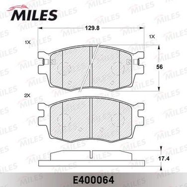 Miles E400064 Колодки тормозные hyundai ACCENT/i20/KIA RIO 05- передние - 2