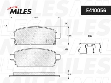 Miles E410056 Колодки тормозные дисковые | перед | - 2
