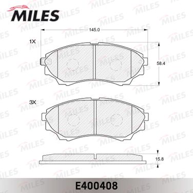 Miles E400408 Колодки тормозные ford ranger 99-/mazda b-serie 99- /bt-50 06- передние - 2