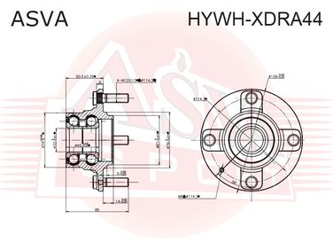 Asva HYWH-XDRA44 Снят с производства Ступица колеса | зад прав/лев | - 2