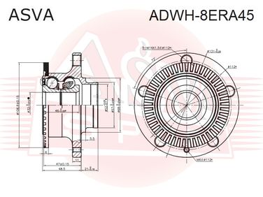 Asva ADWH-8ERA45 Снят с производства Ступица колеса | перед прав/лев | - 2