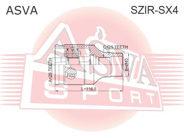 Asva SZIR-SX4 Шрус внутренний | перед прав | - 2