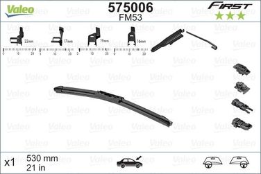 Valeo 575006 Щетка стеклоочистителя First FB Multiconnection бескаркасная 530/21` (универсальные адаптеры ) - 1