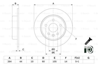 Bosch 0 986 479 D89 Диск тормозной | зад | - 1