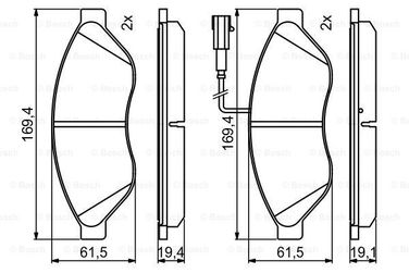 Bosch 0 986 494 798 Комплект тормозных колодок | перед | - 1