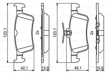 Bosch 0 986 494 811 Комплект тормозных колодок | зад | - 1