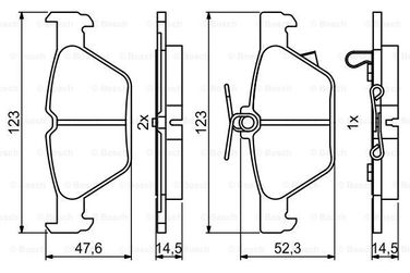 Bosch 0 986 494 836 Комплект тормозных колодок | зад | - 1
