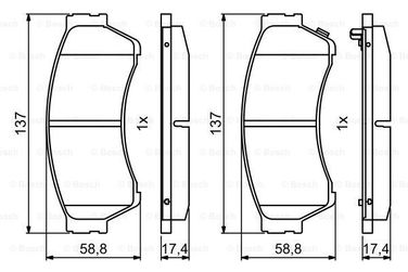 Bosch 0 986 494 860 Комплект тормозных колодок | перед | - 1