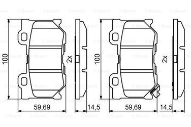 Bosch 0 986 494 863 Комплект тормозных колодок | зад | - 1