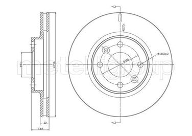 Metelli 23-1504C Тормозной диск | перед | - 1