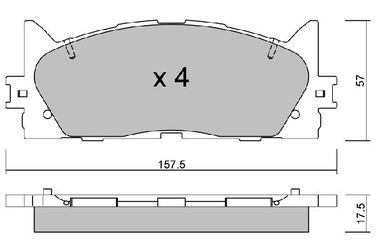 Aisin BPTO-1022 Комплект тормозных колодок | перед | - 1