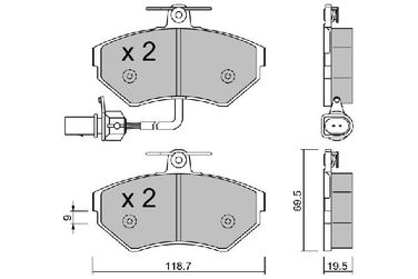 Aisin BPVW-1033 Комплект тормозных колодок - 1