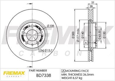 FREMAX BD-7338 Тормозной диск | перед | - 1