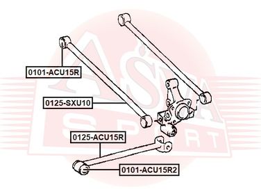 Asva 0101-ACU15R2 Сайлентблок продольной тяги | зад прав/лев | - 2