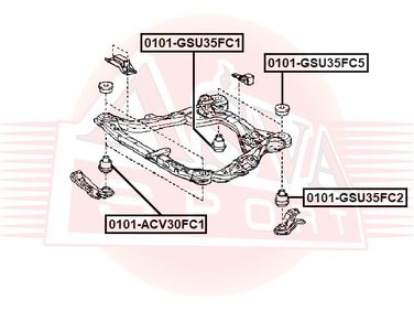 Asva 0101-ACV30FC1 Сайлентблок подрамника | перед | - 2