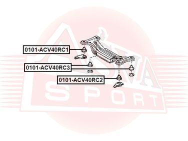Asva 0101-ACV40RC2 Сайлентблок балки моста | зад лев | - 2