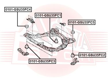 Asva 0101-GSU35FC3 Сайлентблок подрамника | перед | - 2