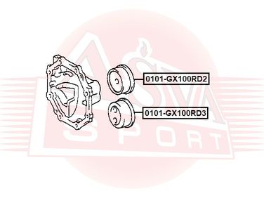 Asva 0101-GX100RD3 Подушка дифференциала нижняя | зад лев | - 2