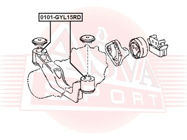 Asva 0101-GYL15RD Сайлентблок подушки дифференциала | перед | - 2