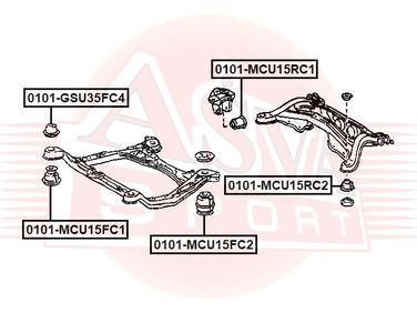 Asva 0101-MCU15RC1 Сайлентблок подрамника | перед | - 2
