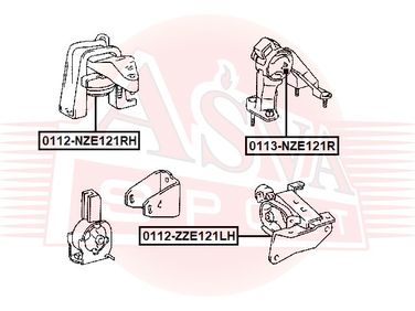 Asva 0113-NZE121R Сайлентблок подушки двигателя | зад | - 2