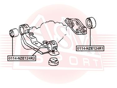 Asva 0114-NZE124R1 Подушка дифференциала нижняя | зад прав/лев | - 2