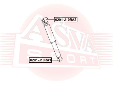 Asva 0201-J10RA1 Сайлентблок амортизатора | зад прав/лев | - 2