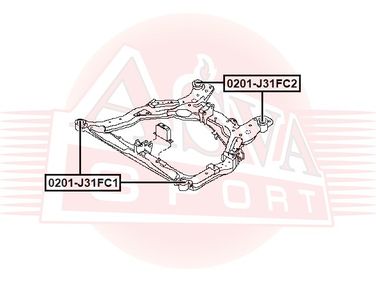 Asva 0201-J31FC2 Сайлентблок подрамника задний - 2
