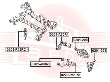 Asva 0201-R51RC1 Сайлентблок балки моста | зад прав/лев | - 2