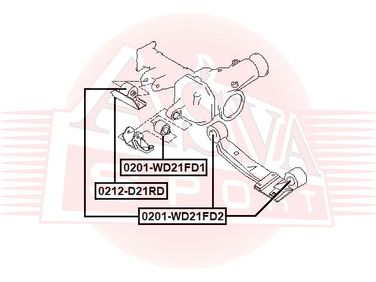 Asva 0201-WD21FD1 Подушка дифференциала | перед прав/лев | - 2
