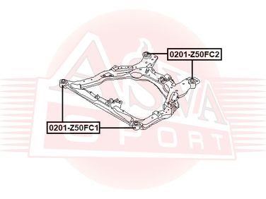 Asva 0201-Z50FC1 Сайлентблок подрамника передний | перед прав/лев | - 2