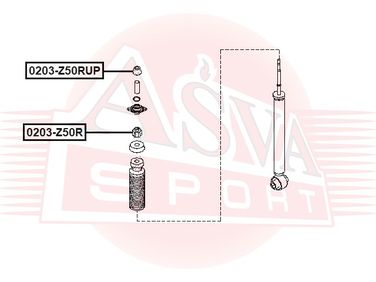 Asva 0203-Z50R Втулка амортизатора | зад прав/лев | - 2