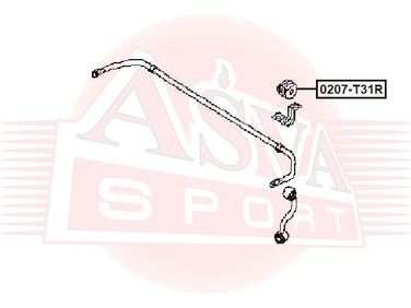 Asva 0207-T31R Втулка стабилизатора | зад прав/лев | - 2