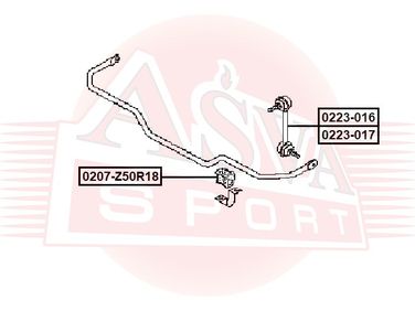 Asva 0207-Z50R18 Втулка стабилизатора | зад прав/лев | - 2
