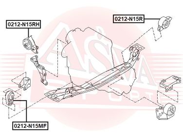 Asva 0212-N15R Подушка двигателя | зад прав/лев | - 2