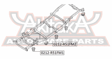 Asva 0212-R51FM2 Подушка рамы | перед лев | - 2