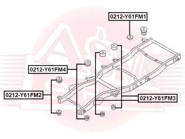 Asva 0212-Y61FM2 Подушка рамы | перед лев | - 2
