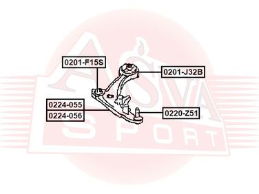 Asva 0224-056 Рычаг подвески нижний | перед лев | - 2