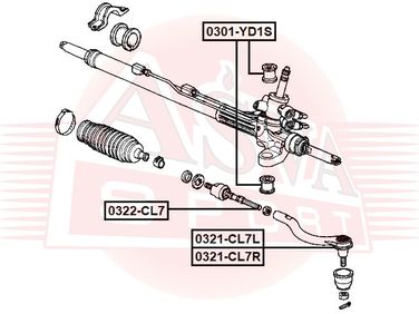 Asva 0301-YD1S Сайлентблок рулевой рейки | перед | - 2